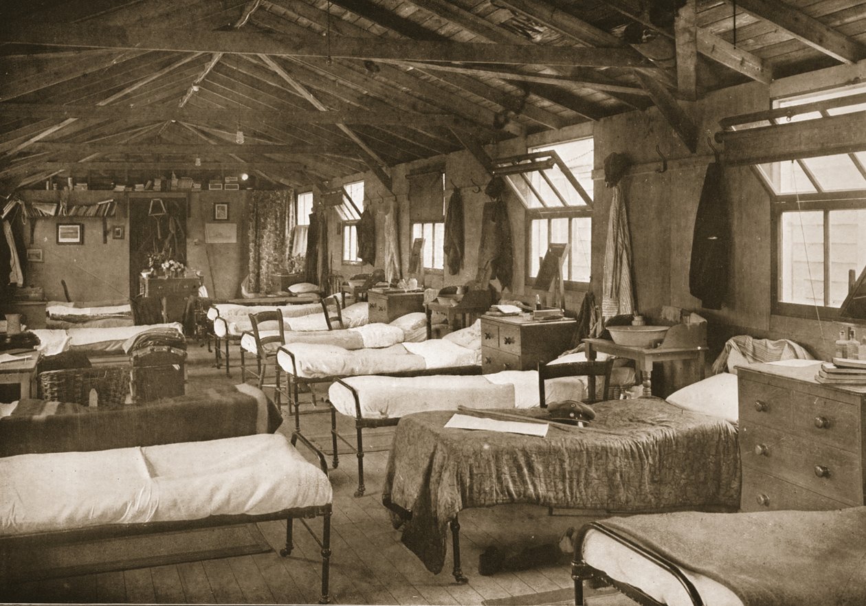 Una de las habitaciones, Donington Hall, ilustración de Prisioneros Alemanes en Gran Bretaña de English Photographer