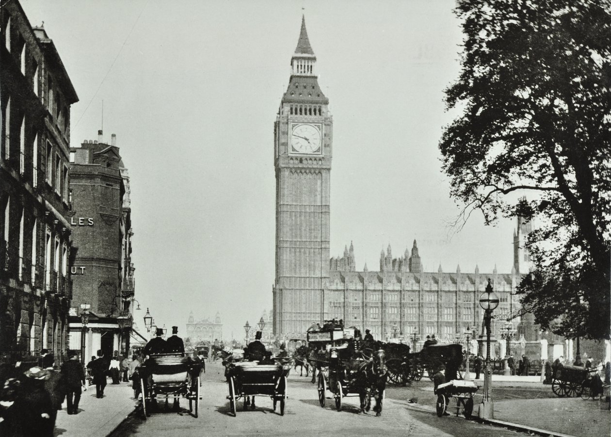 Parliament Square, Westminster LB: Parliament Square mirando a Bridge Street, 1895 de English Photographer