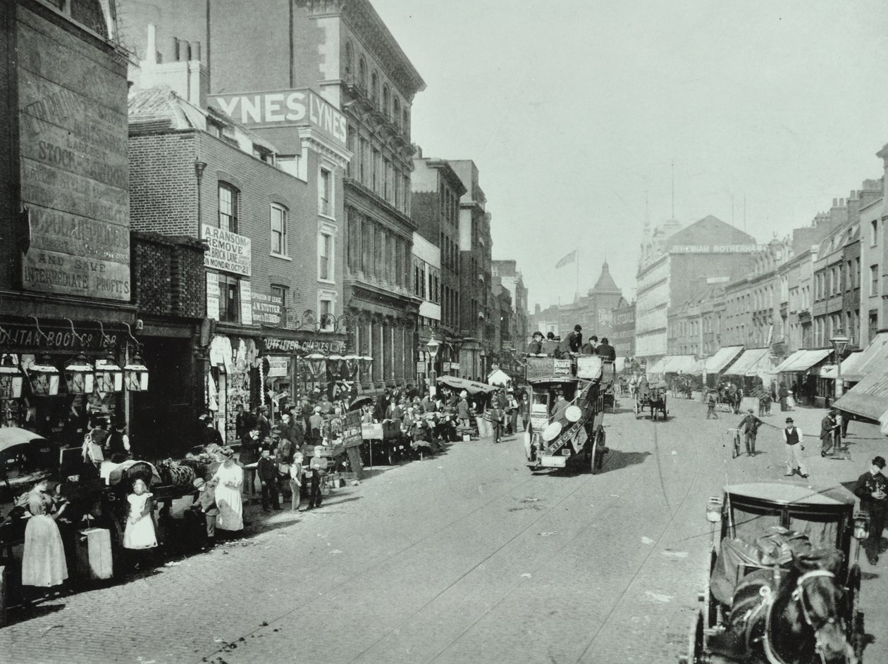 Shoreditch High Street: mirando al norte, 1896 de English Photographer
