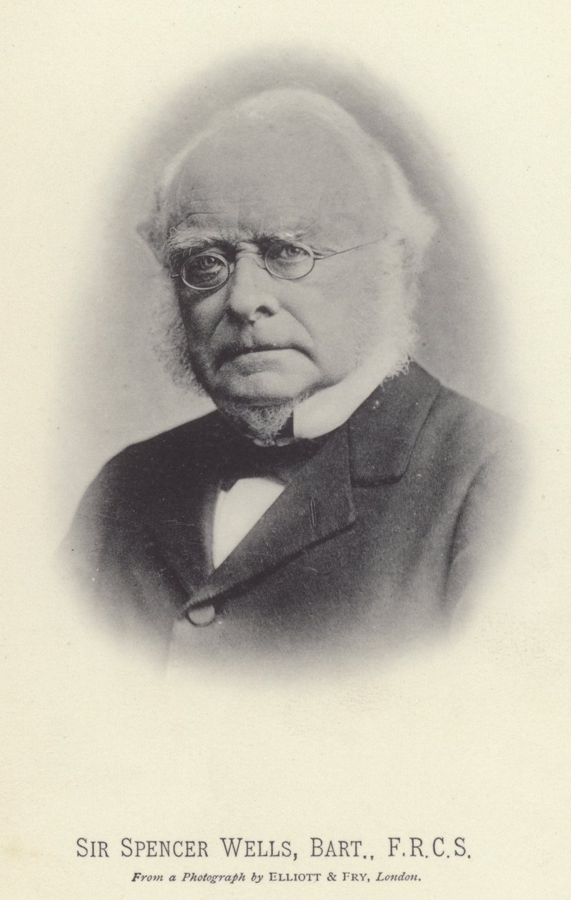 Sir Spencer Wells, Baronet, FRCS (foto b/n) de English Photographer
