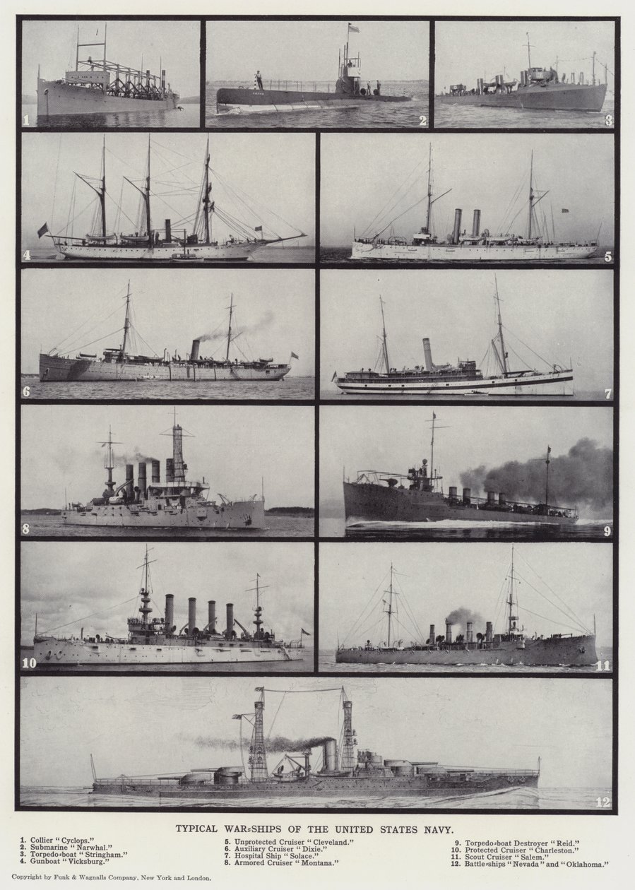 Barcos de guerra típicos de la Marina de los Estados Unidos (foto en blanco y negro) de English Photographer