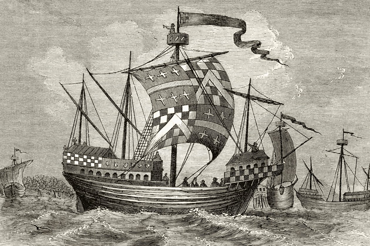 Un barco de guerra del siglo XV, de 