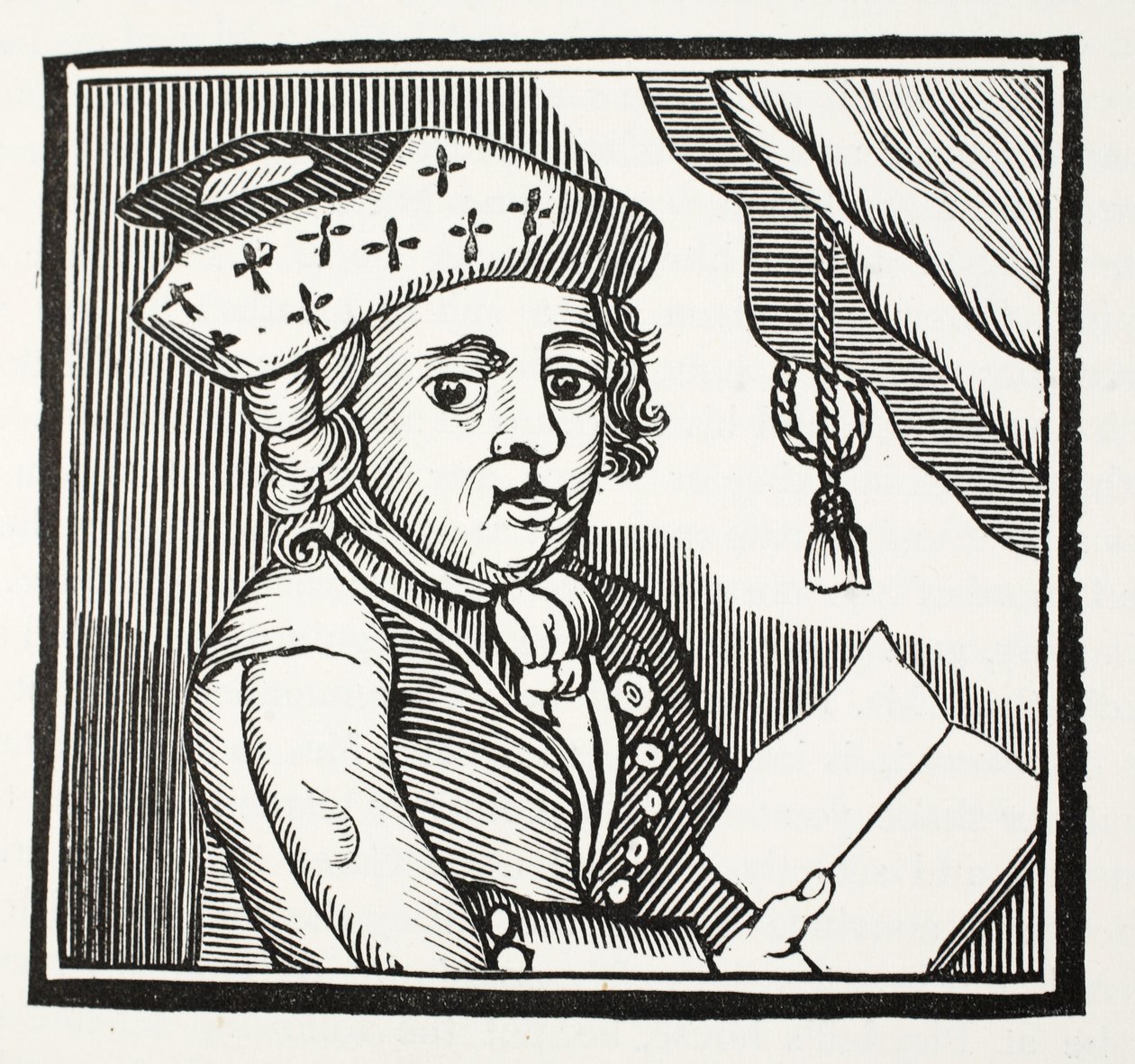 Una breve relación de las aventuras de M. Bamfyeld Moore Carew, ilustración de Chap-books del siglo XVIII de John Ashton, pub. 1882 de English School