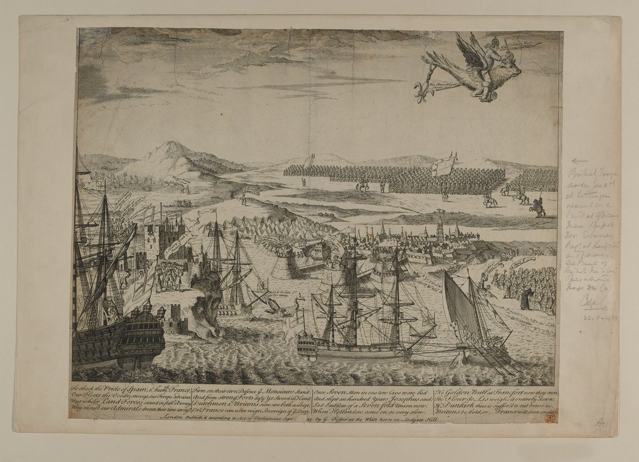Una Caricatura de la Guerra de Sucesión Austriaca, publicada por G. Foster, Londres, 1743 de English School
