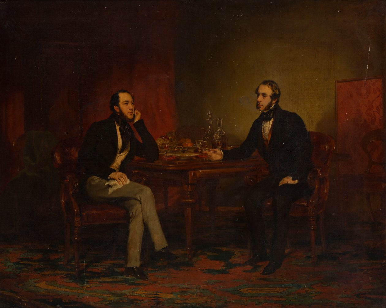 Una conversación, c.1840 de English School
