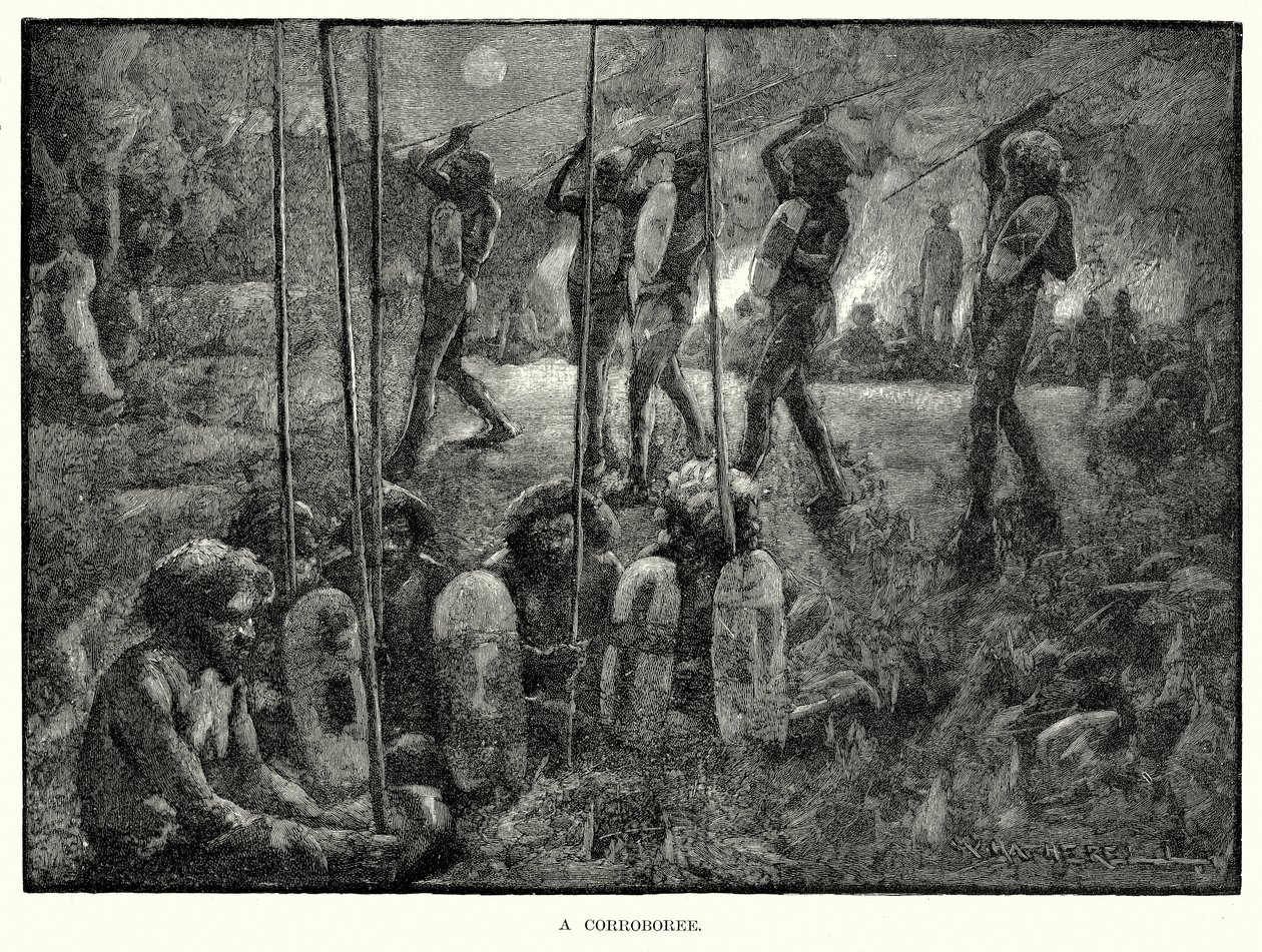 A Corroboree (grabado) de English School