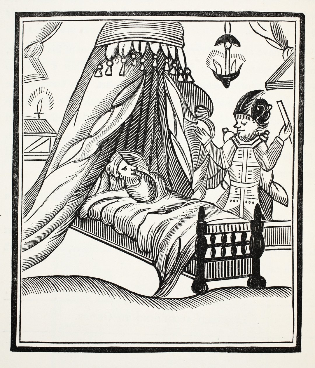 Un relato completo, verdadero y particular, ilustración de Chap-books del Siglo XVIII de John Ashton, pub. 1882 de English School