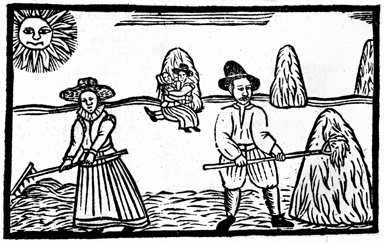 Una escena de cosecha, una ilustración de 