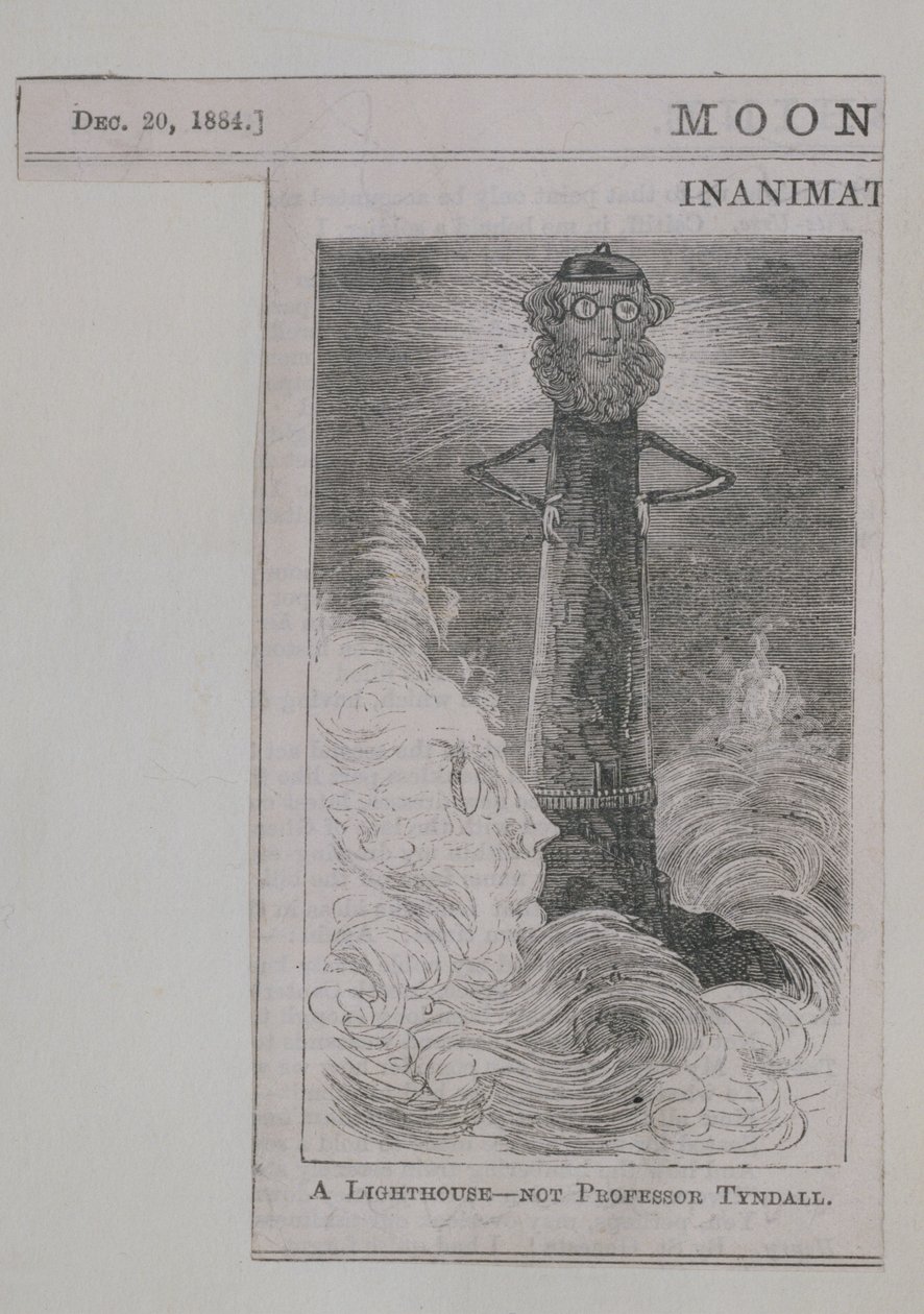 Un faro - no el profesor Tyndall, de Moonshine, publicado el 20 de diciembre de 1884 de English School