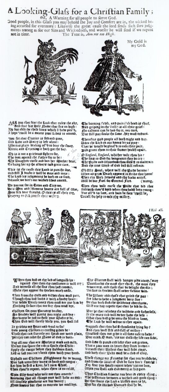 Un espejo para una familia cristiana, c.1665 de English School