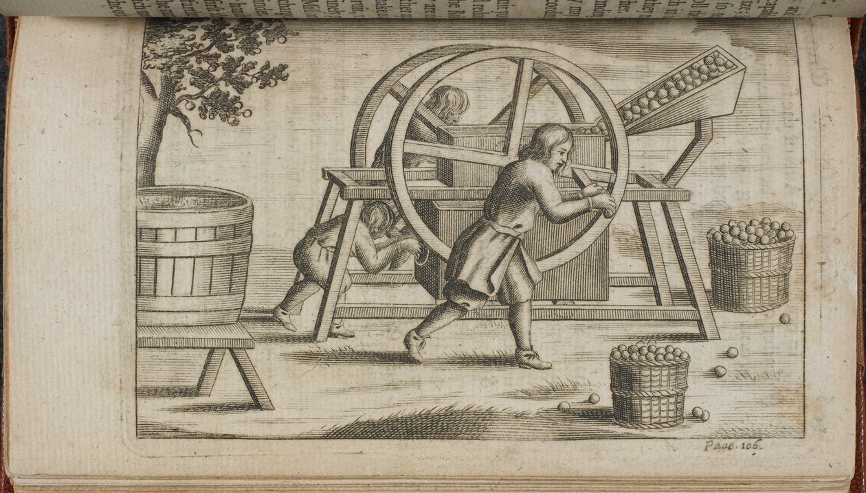 Una máquina para prensar frutas, ilustración de 