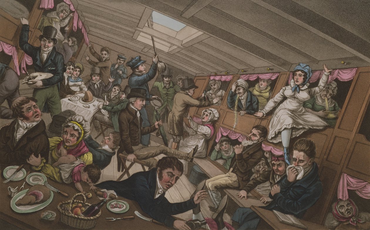 Un paquete de Margate - Los efectos de una ráfaga o un cambio repentino de lastre, publicado por G. Humphrey, Londres, 6 de noviembre de 1821 de English School
