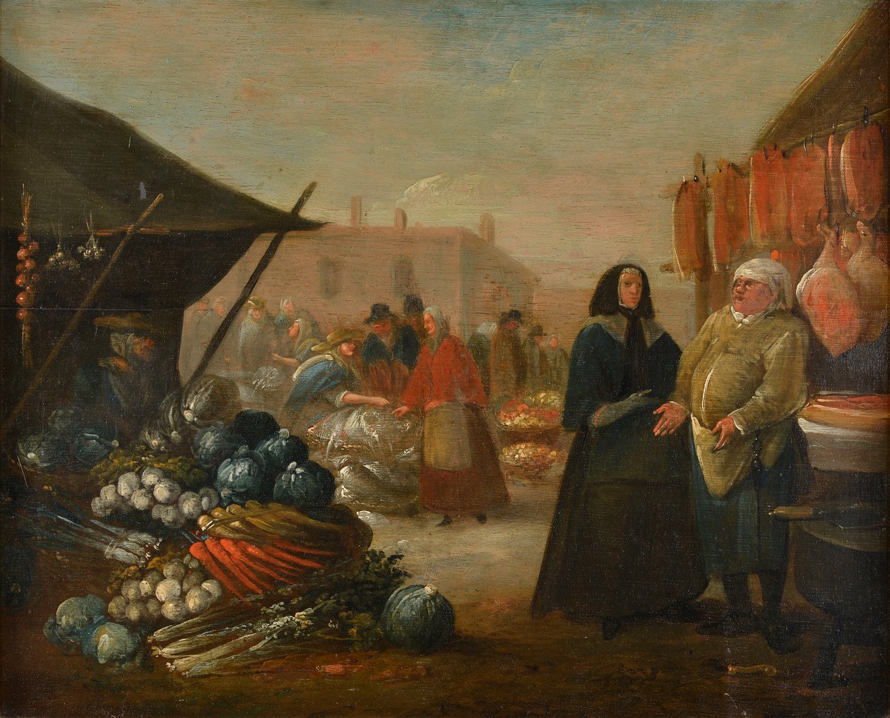 Una escena de mercado de English School