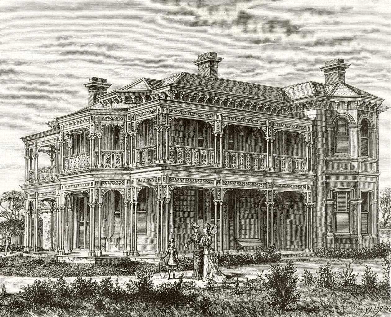 Una casa suburbana de Melbourne, c.1880, de 