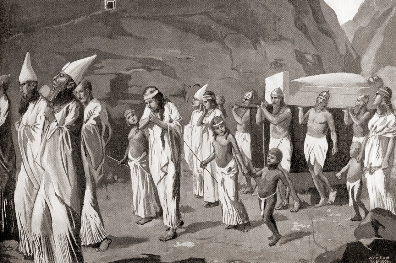 Una procesión funeraria fenicia, de la Historia de las Naciones de Hutchinson, pub.1915 de English School