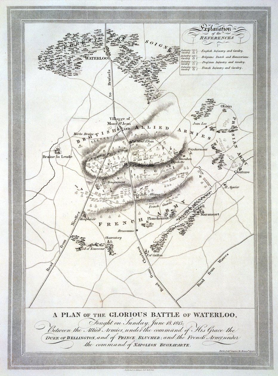Un Plan de la Gloriosa Batalla de Waterloo de English School