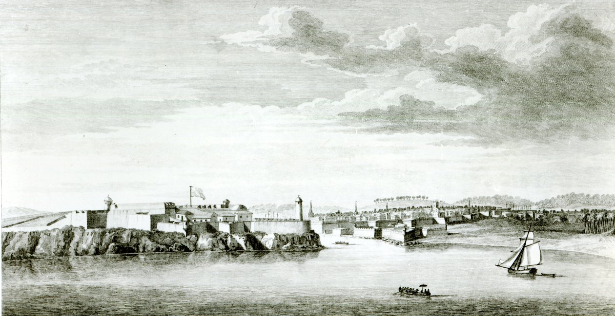 Una perspectiva del Castillo del Morro y la ciudad de La Habana desde el mar de English School