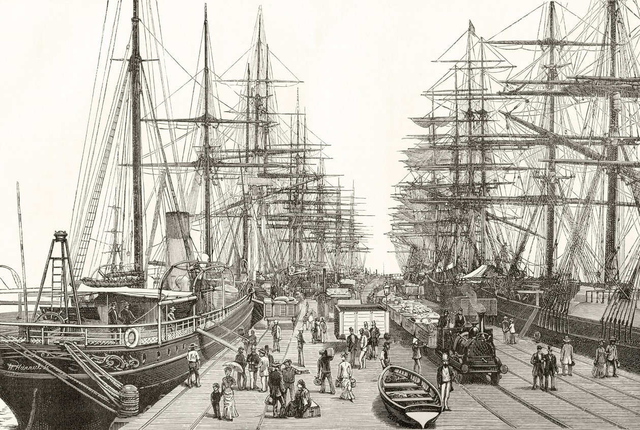 Un muelle ferroviario en Melbourne, de 