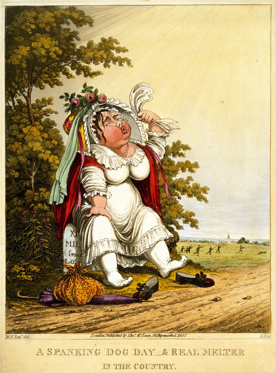 Un Día de Perros y Verdadero Derretimiento en el Campo, grabado por George Hunt, publicado por Thomas McLean, Londres, 1827 de English School