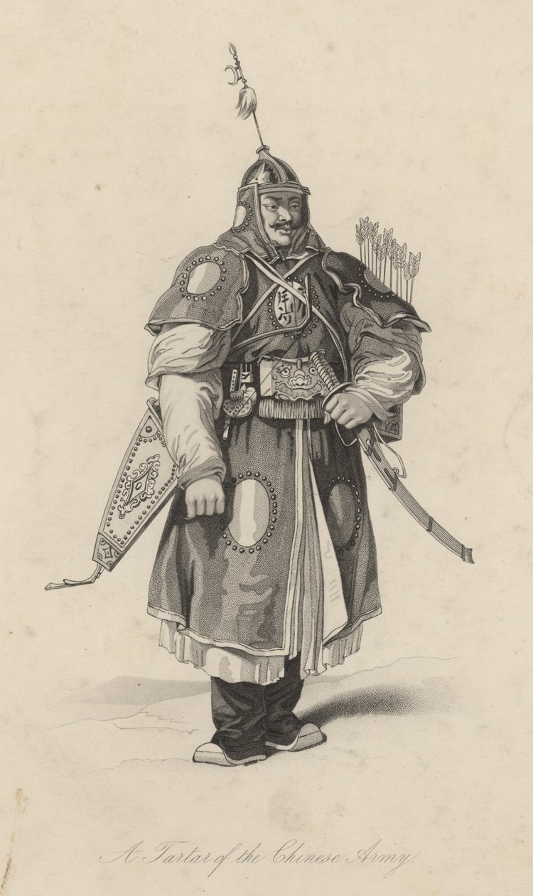 Un tártaro del ejército chino (grabado) de English School