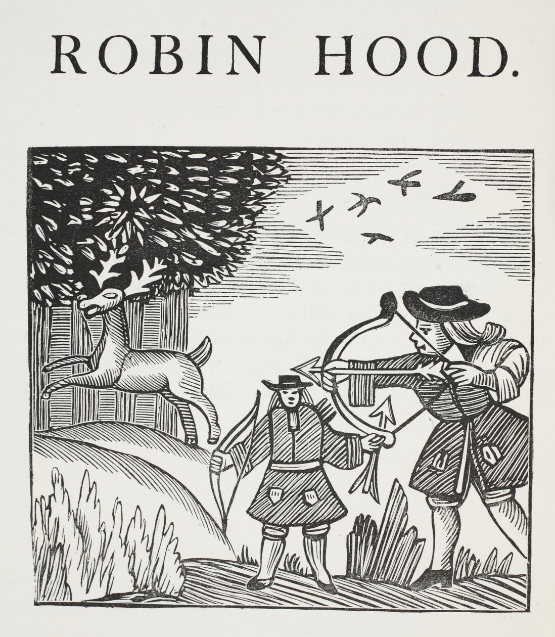 Un verdadero cuento de Robin Hood, ilustración de Chap-books del siglo XVIII de John Ashton, pub. 1882 de English School
