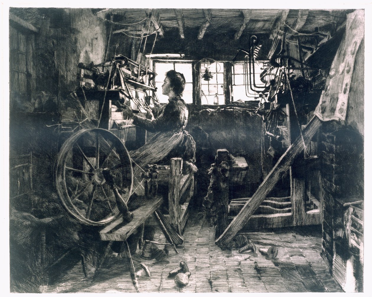Un típico loft de tejedores de la Primera Revolución Industrial de English School