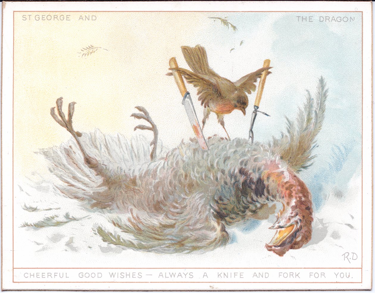 Calendario victoriano de las estaciones que representa a una pareja de ancianos en traje medieval paseando por la nieve y a una pareja de jóvenes también en traje medieval disfrutando de un día de primavera, c.1879 (litografía en color). de English School