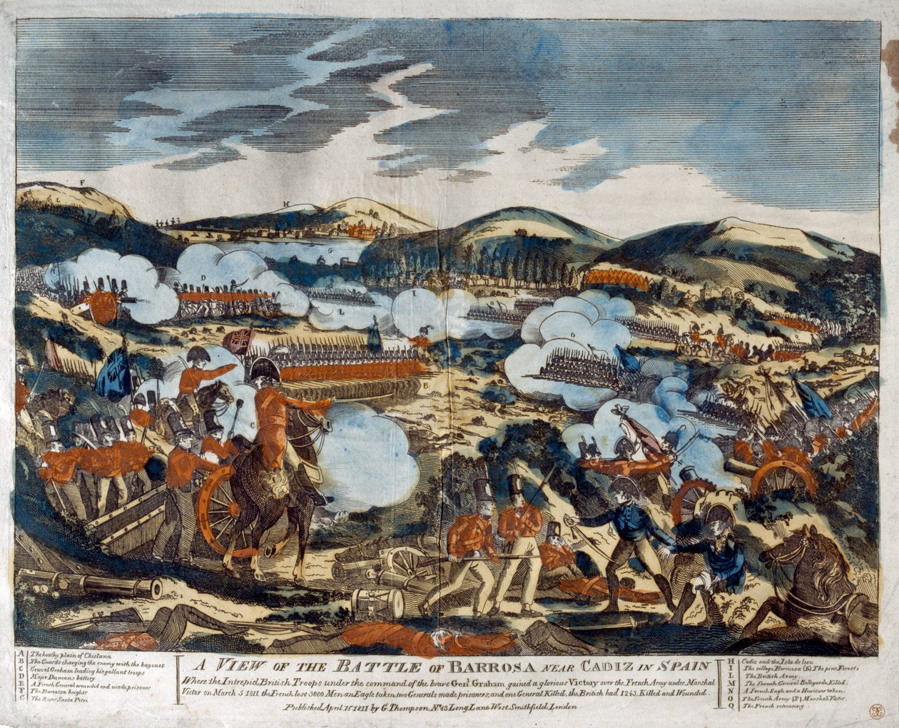 Una Vista de la Batalla de Barossa, 1811 de English School