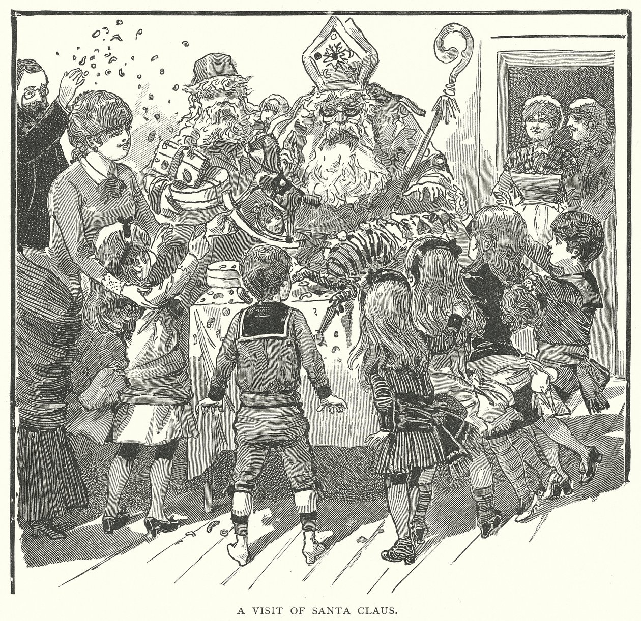 Una visita de Papá Noel (grabado) de English School