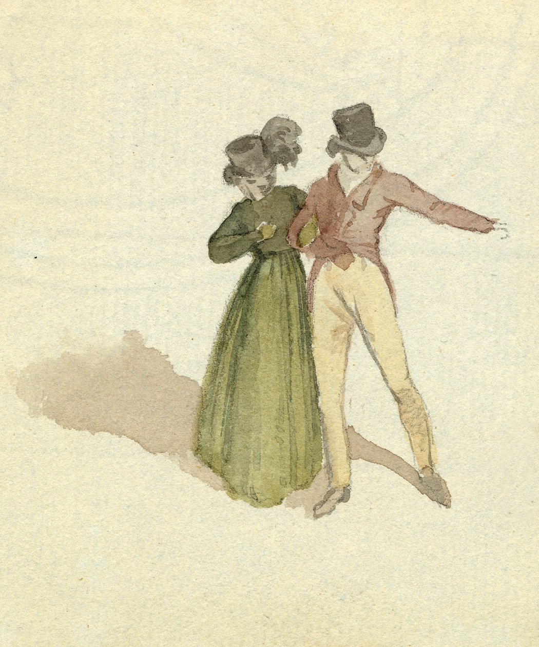 Una pareja paseando, c.1825 de English School