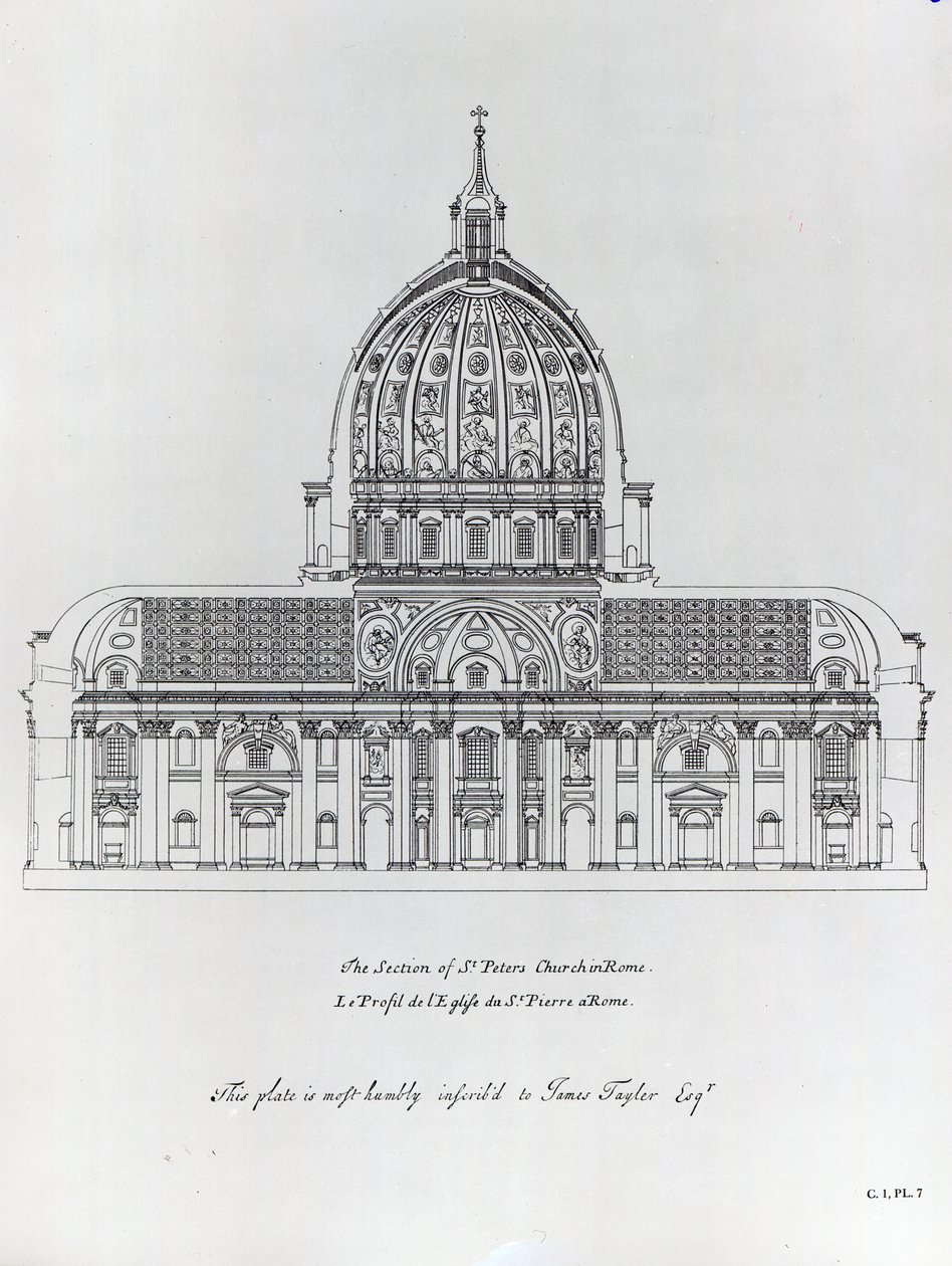 Sección transversal de San Pedro, Roma de English School