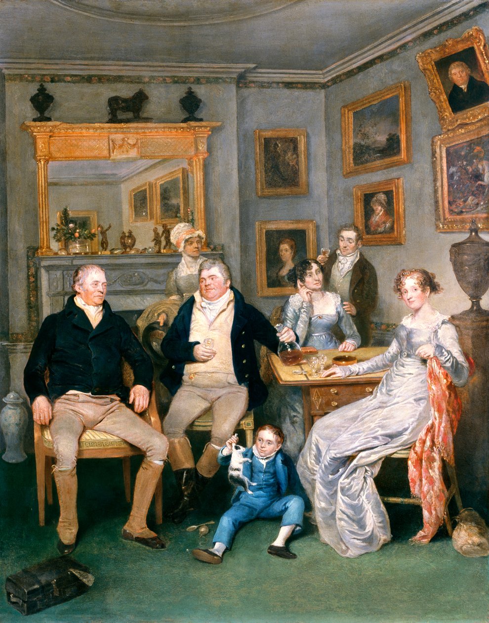 Escena familiar en un interior doméstico, c.1815-20 de English School