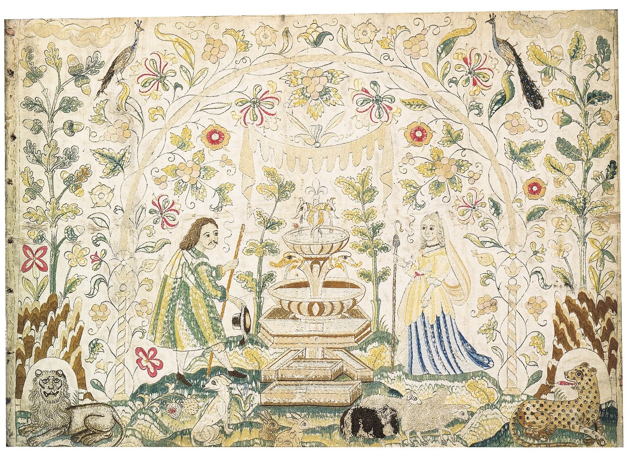 Una imagen de bordado, principios a mediados del siglo XVII de English School