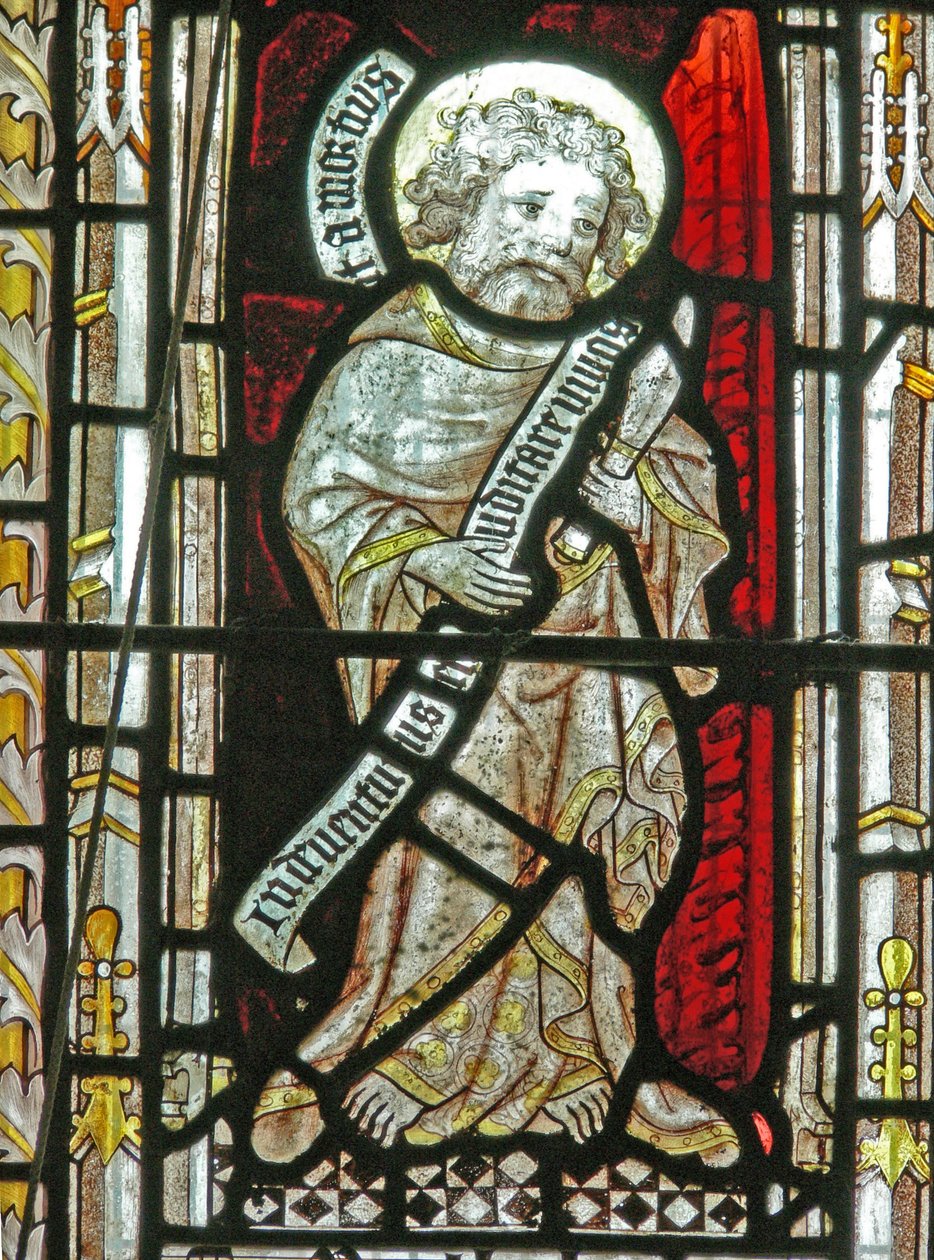 Una ventana norte que representa a San Bartolomé de English School