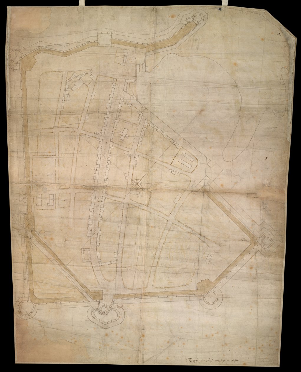 Plano de las fortificaciones de la ciudad de Portsmouth, c. 1545-1546 de English School
