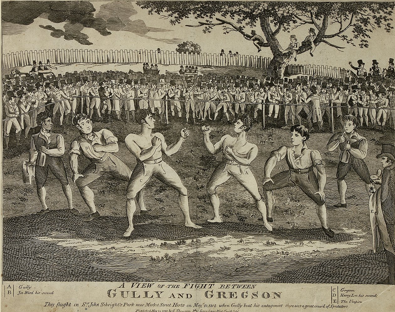 Una vista de la pelea entre Gully y Gregson de English School