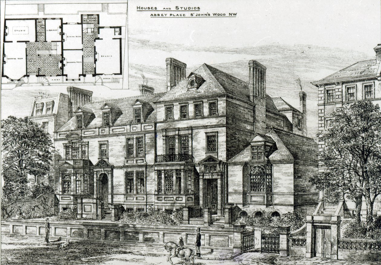 Abbey Place, St. Johns Wood, de The Building News, 18 de enero de 1878 de English School