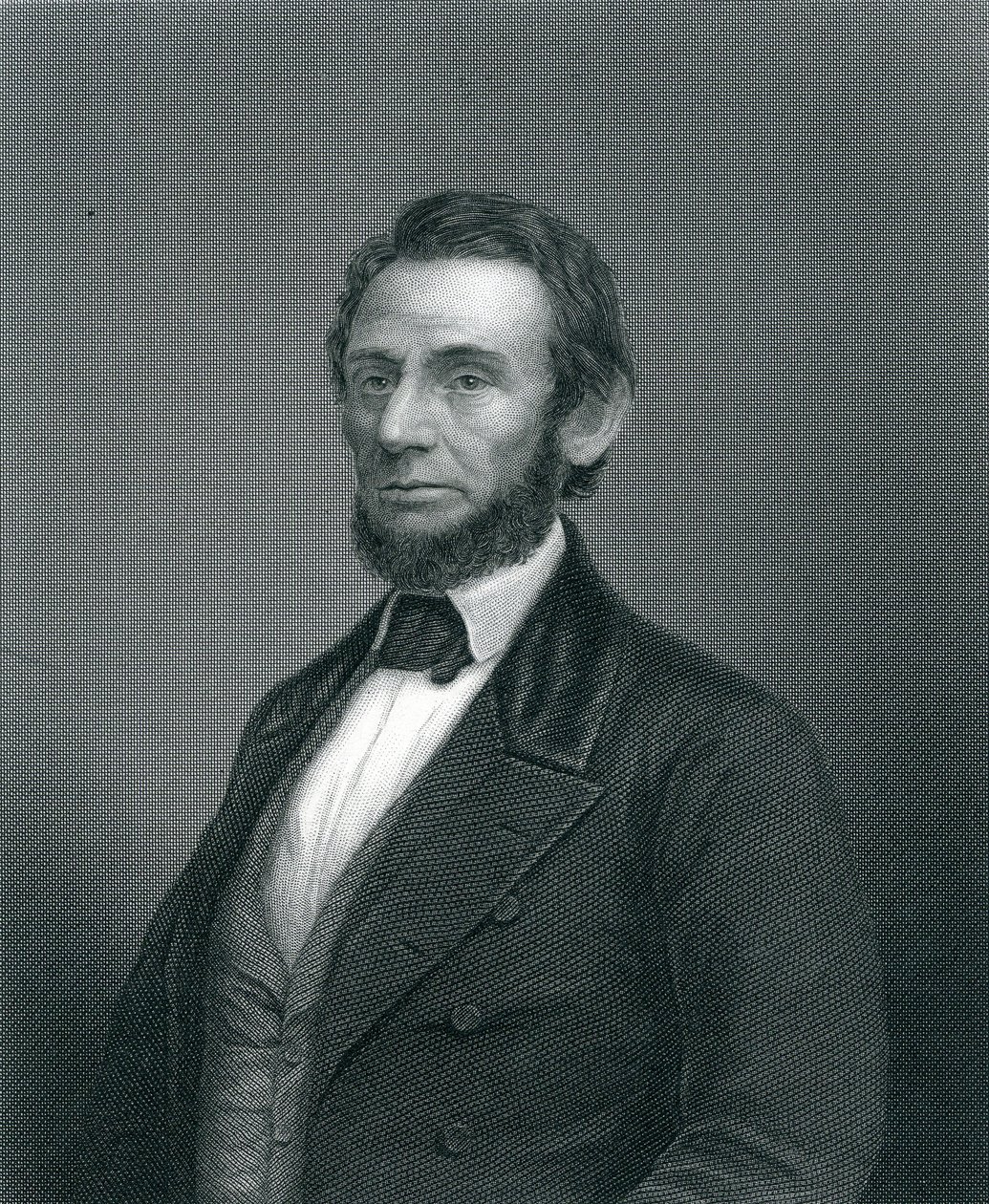 Abraham Lincoln, grabado por H. C. Balding, siglo XIX de English School