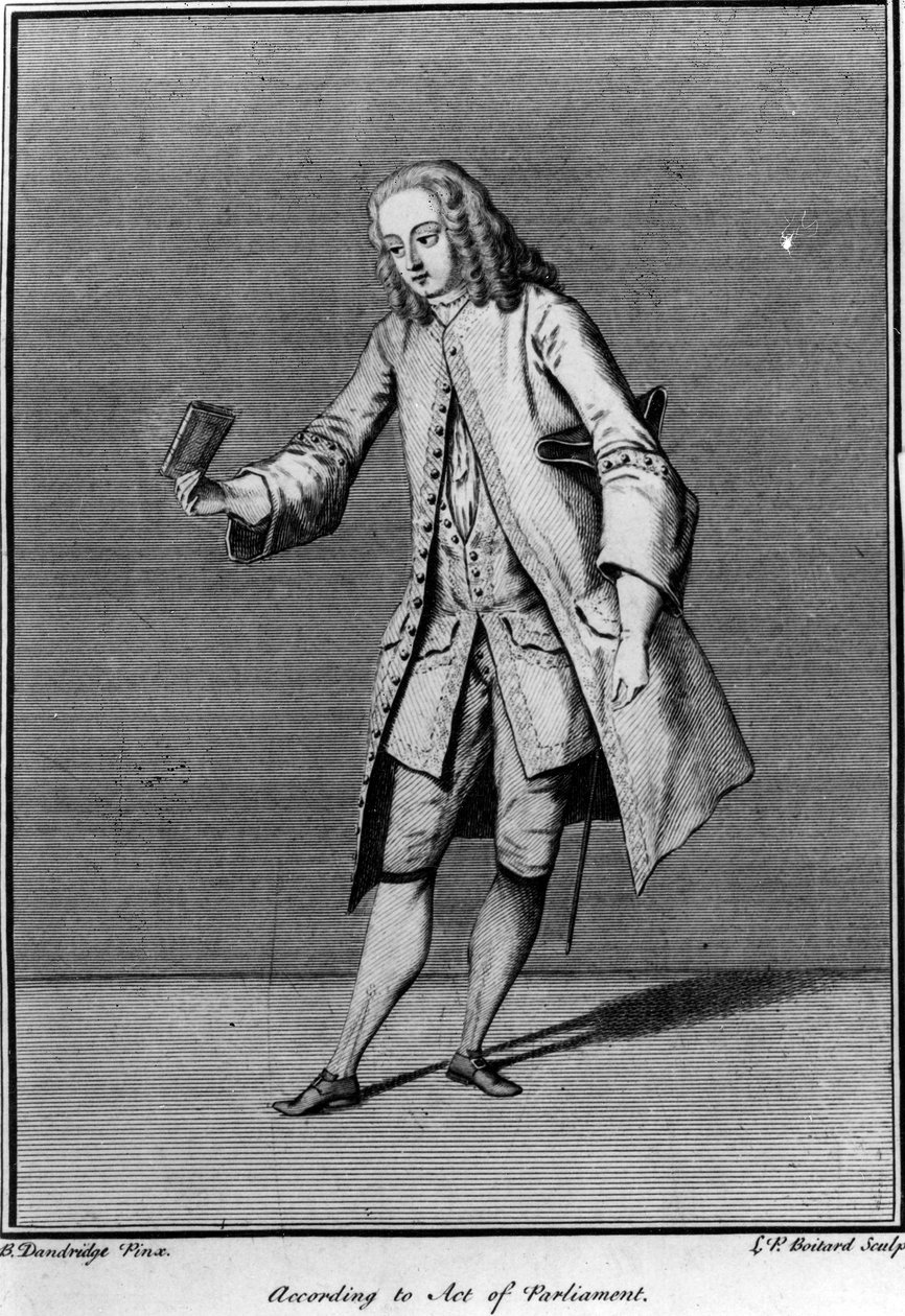 Según el Acta del Parlamento, hecho por Louis Phillippe Boltard después de Bartholomew Dandridge, 1737 de English School