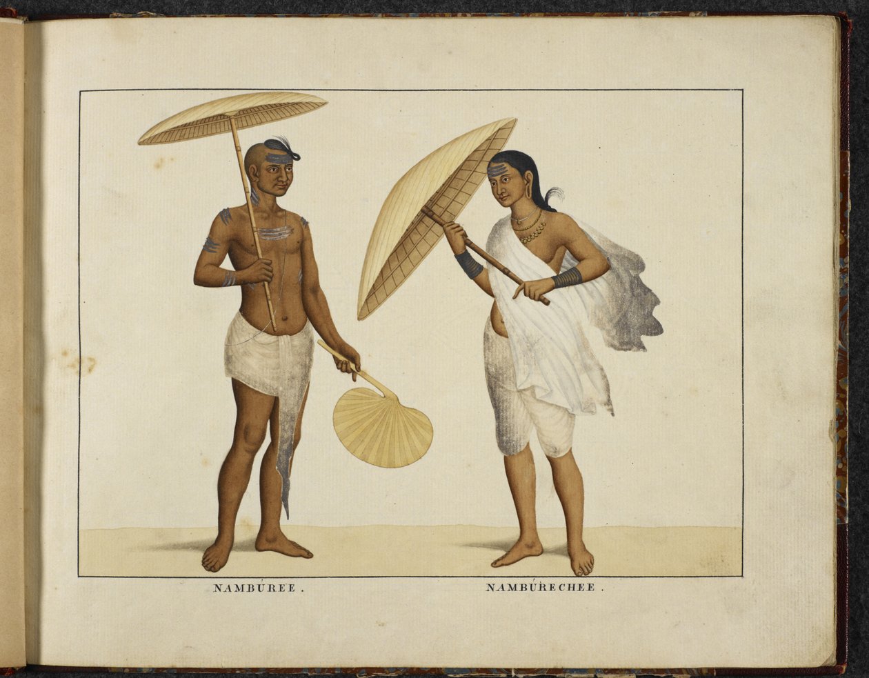 Add Or 1335 Dos brahmanes de Kerala, c.1828 (litografía coloreada a mano) de English School