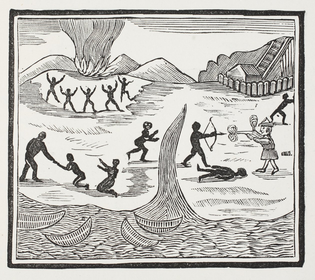 Llegada de viernes, ilustración de Chap-books del siglo XVIII de John Ashton, pub. 1882 de English School