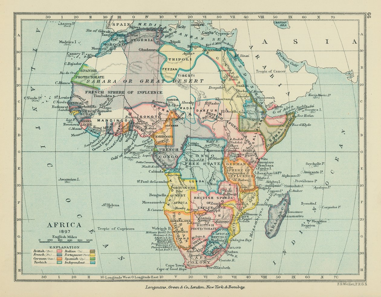 África (litografía en color) de English School