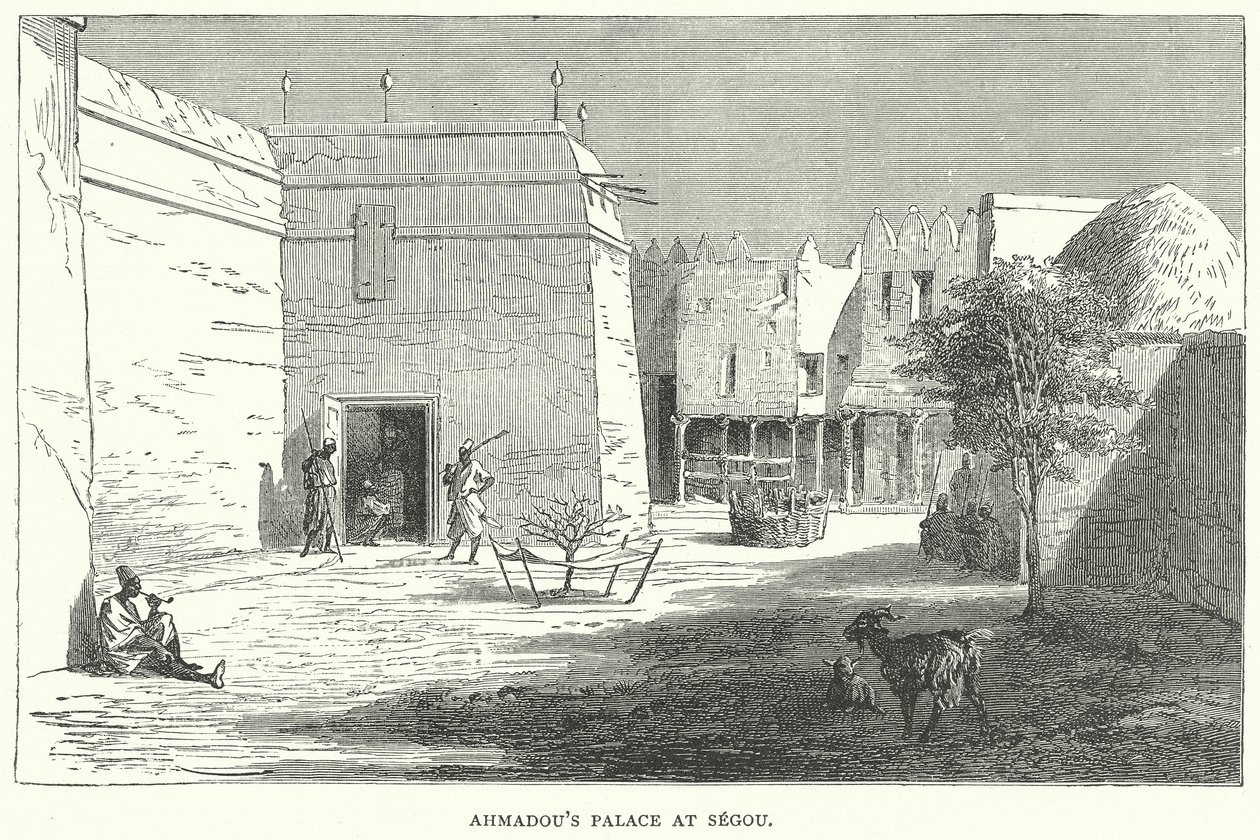 Palacio de Ahmadou en Segou (grabado) de English School