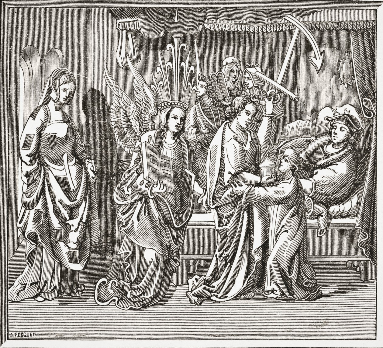 Alain Chartier consolado por la Esperanza, 1878 de English School