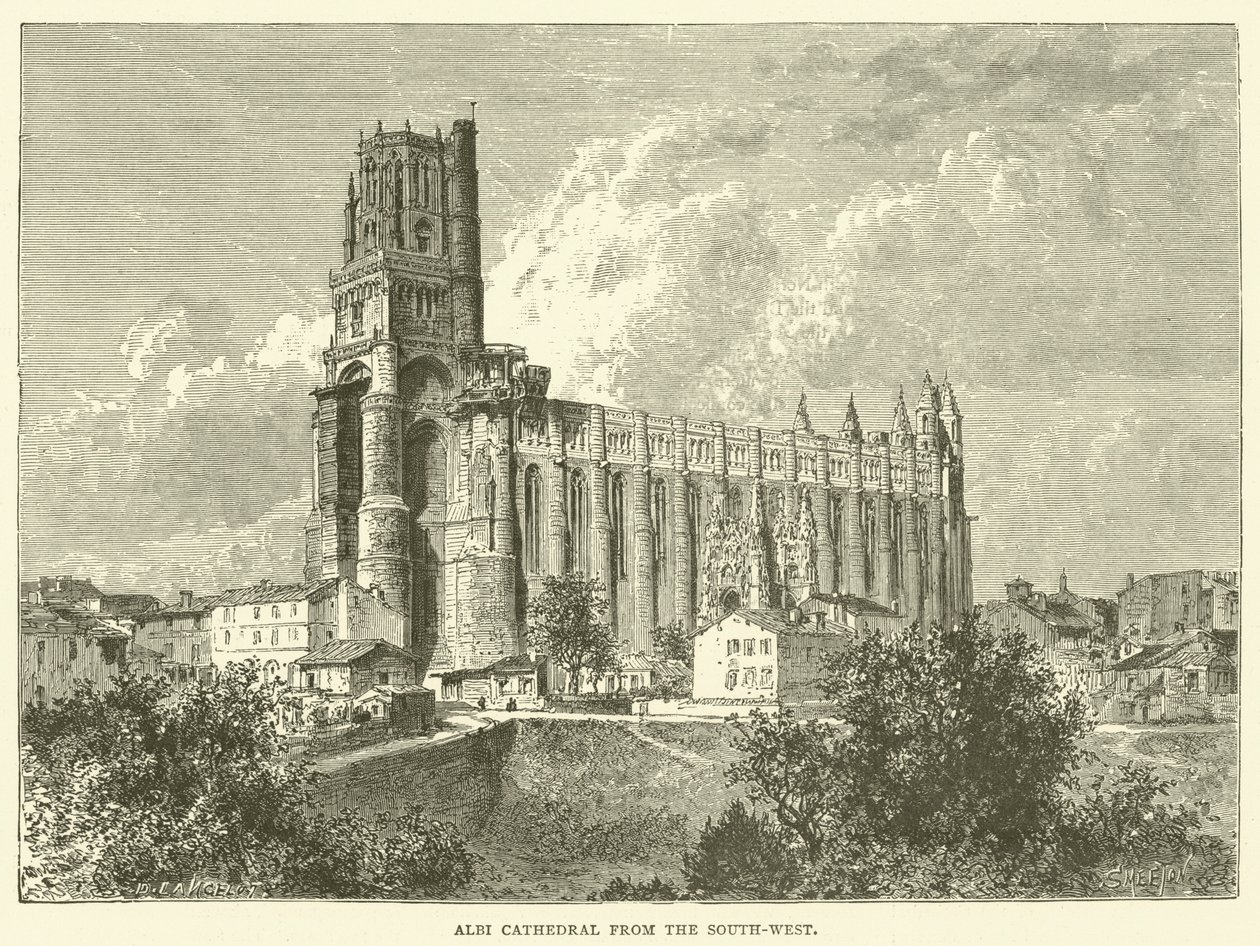 Catedral de Albi desde el suroeste (grabado) de English School