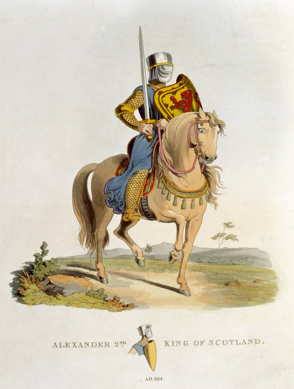 Alejandro II, Rey de Escocia, 1214, de Armadura Antigua por Samuel Rush Meyrick, 1824 de English School