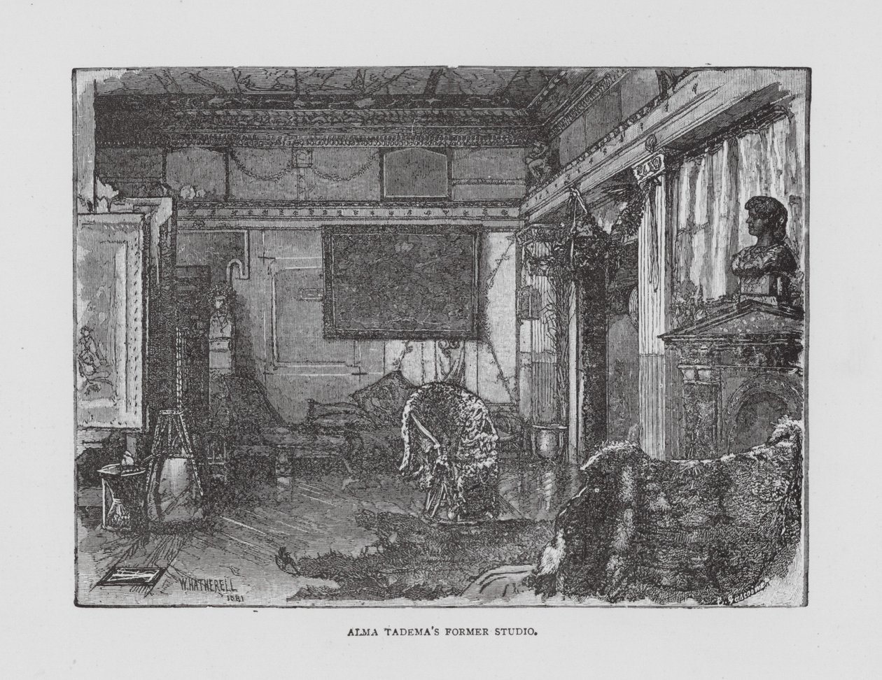 Antiguo estudio de Alma Tadema (litografía) de English School