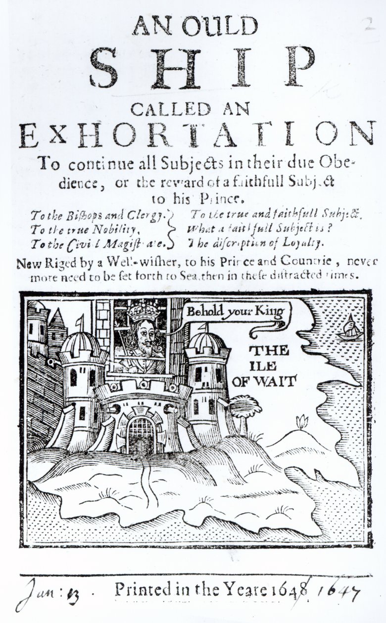 Carlos I encarcelado en el Castillo de Carisbrooke en la Isla de Wight, c.1647 de English School