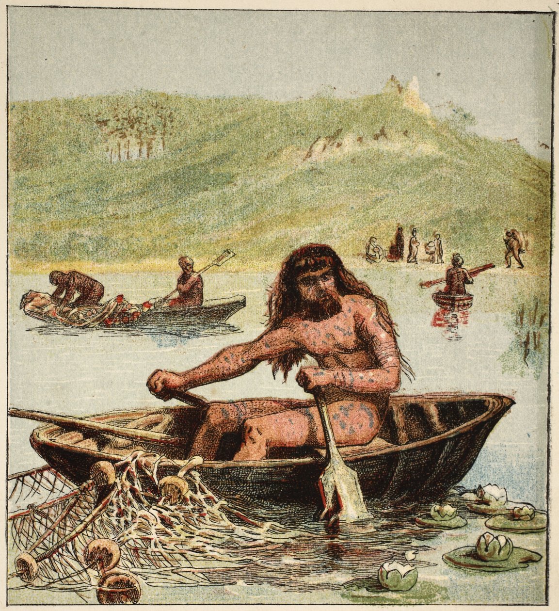 Britano Antiguo en su Barco, pub. 1890 de English School