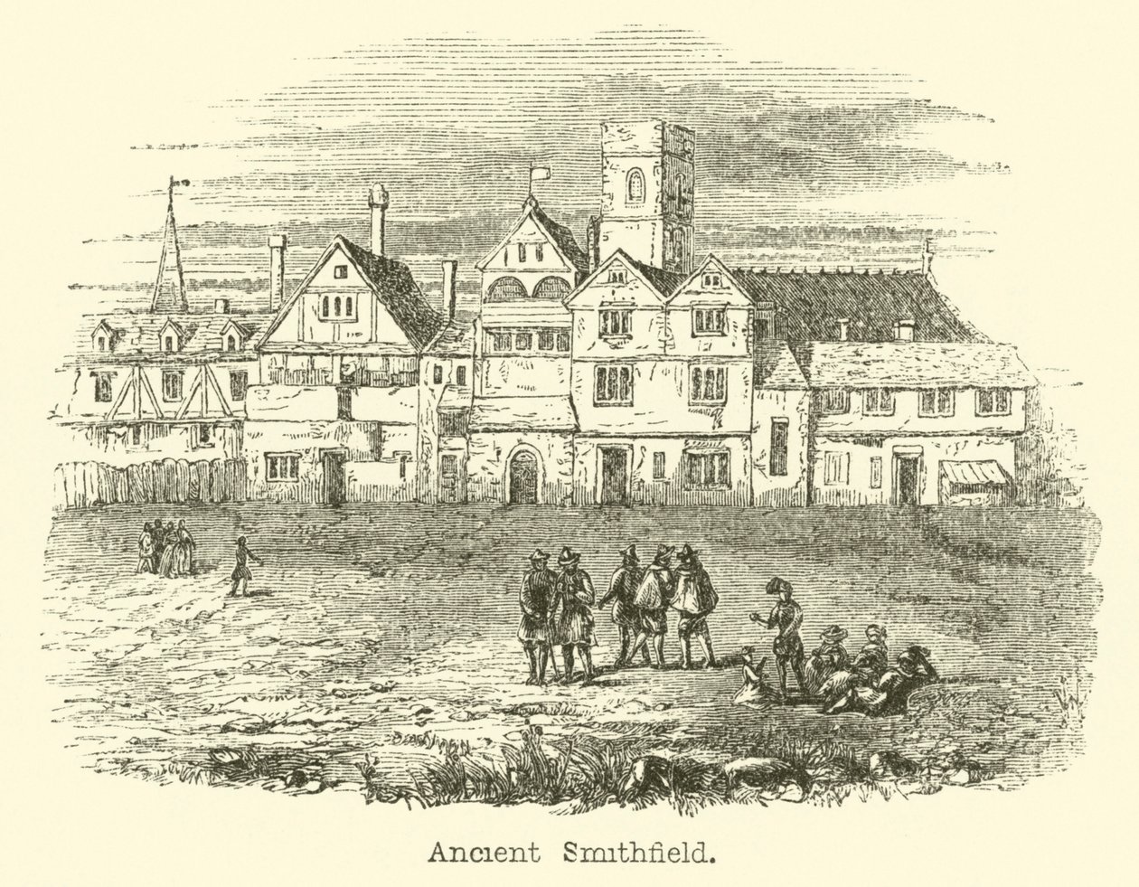 El antiguo Smithfield (grabado) de English School